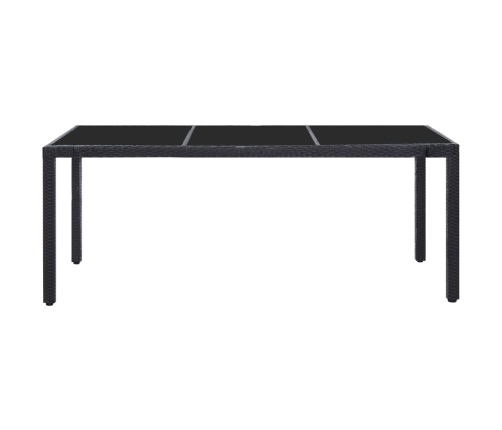 Juego de comedor de jardín 9 piezas ratán sintético negro