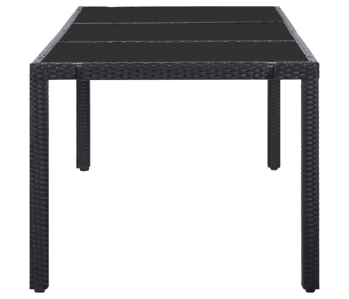 Juego de comedor de jardín 9 piezas ratán sintético negro