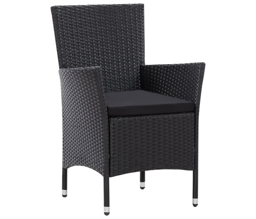 Juego de comedor de jardín 9 piezas ratán sintético negro