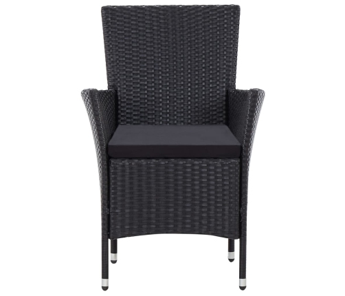 Juego de comedor de jardín 9 piezas ratán sintético negro