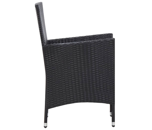 Juego de comedor de jardín 9 piezas ratán sintético negro
