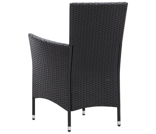 Juego de comedor de jardín 9 piezas ratán sintético negro