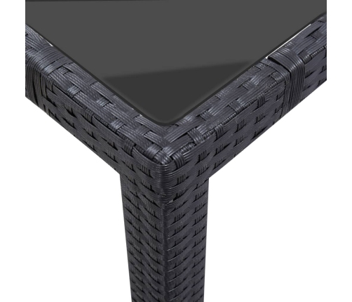 Juego de comedor de jardín 9 piezas ratán sintético negro