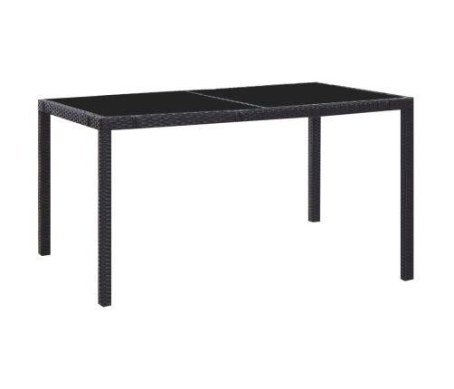 Juego de comedor de jardín 7 piezas ratán sintético negro