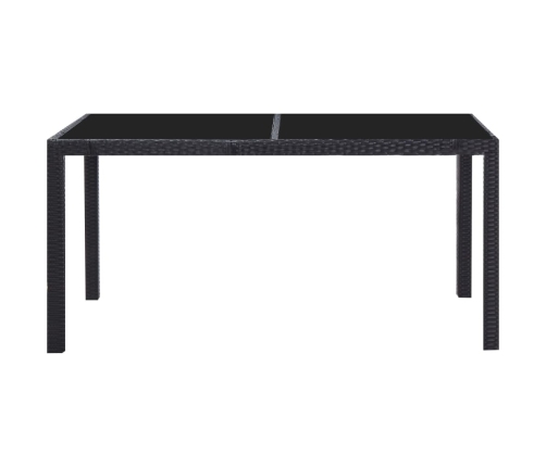 Juego de comedor de jardín 7 piezas ratán sintético negro