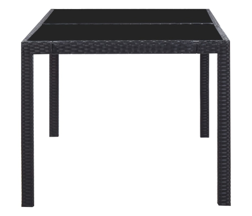 Juego de comedor de jardín 7 piezas ratán sintético negro