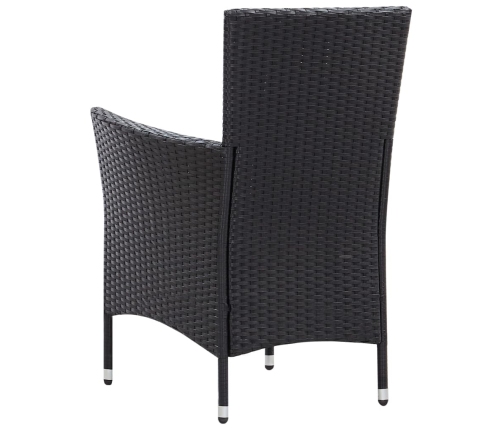 Juego de comedor de jardín 7 piezas ratán sintético negro