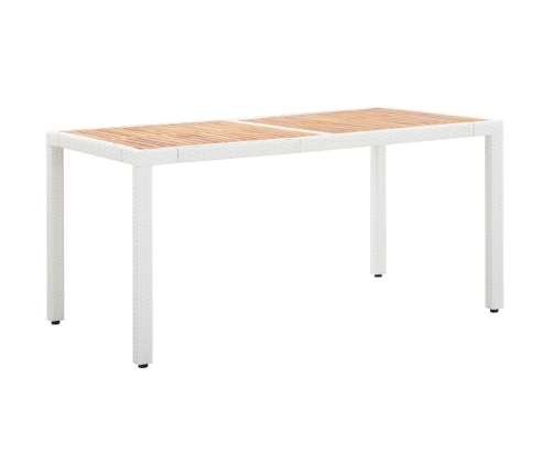 Juego de comedor de jardín 7 piezas ratán sintético blanco