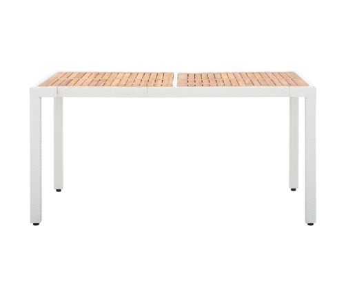 Juego de comedor de jardín 7 piezas ratán sintético blanco
