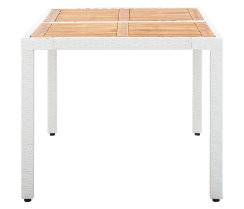 Juego de comedor de jardín 7 piezas ratán sintético blanco