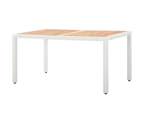 Juego de comedor de jardín 7 piezas ratán sintético blanco