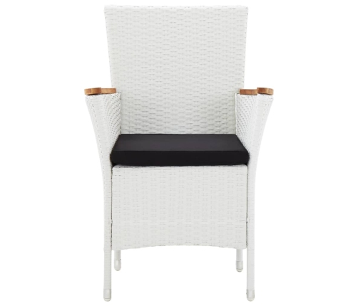 Juego de comedor de jardín 7 piezas ratán sintético blanco