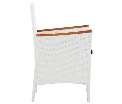 Juego de comedor de jardín 7 piezas ratán sintético blanco