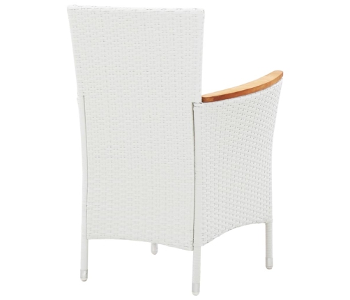 Juego de comedor de jardín 7 piezas ratán sintético blanco