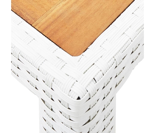 Juego de comedor de jardín 7 piezas ratán sintético blanco