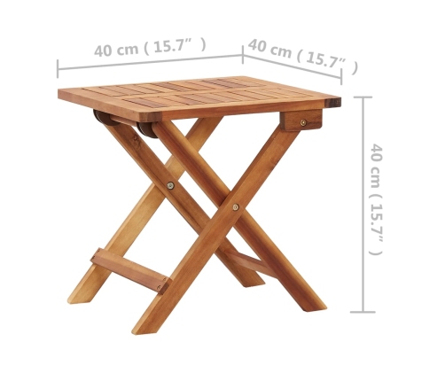 Mesa de centro plegable de jardín madera de acacia 40x40x40 cm