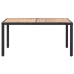 Set comedor de jardín 7 piezas y cojines ratán sintético negro