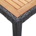 Set comedor de jardín 7 piezas y cojines ratán sintético negro