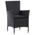 Set comedor de jardín 7 piezas y cojines ratán sintético negro