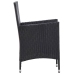 Set comedor de jardín 7 piezas y cojines ratán sintético negro