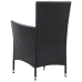 Set comedor de jardín 7 piezas y cojines ratán sintético negro