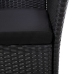 Set comedor de jardín 7 piezas y cojines ratán sintético negro