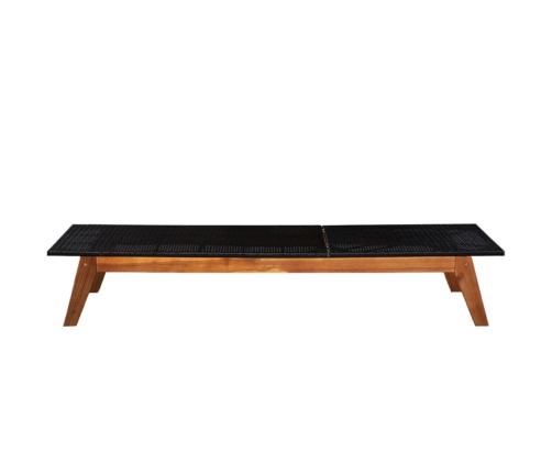 vidaXL Tumbonas 2 unidades con mesa ratán sintético y madera de acacia