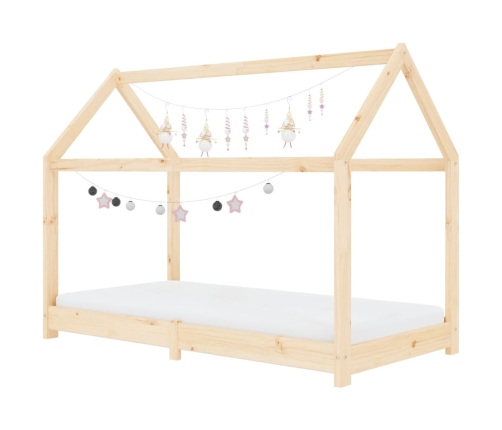 Estructura de cama infantil de madera maciza de pino 70x140 cm