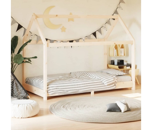 Estructura de cama infantil de madera maciza de pino 70x140 cm