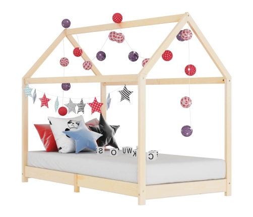 Estructura de cama infantil de madera maciza de pino 90x200 cm