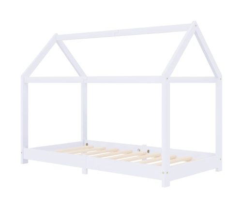 Estructura de cama infantil madera maciza pino blanco 70x140 cm