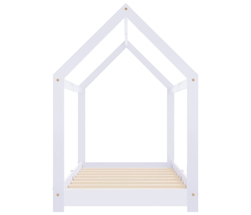 Estructura de cama infantil madera maciza pino blanco 70x140 cm