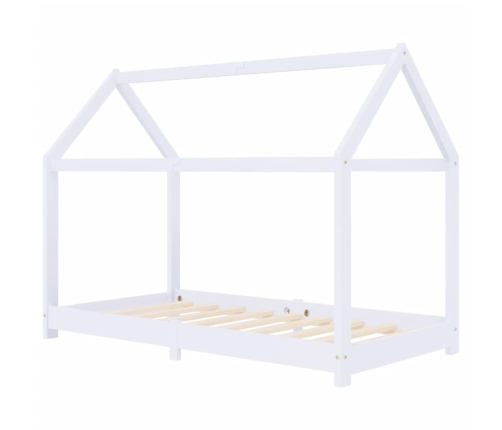 Estructura de cama infantil madera maciza pino blanco 80x160 cm