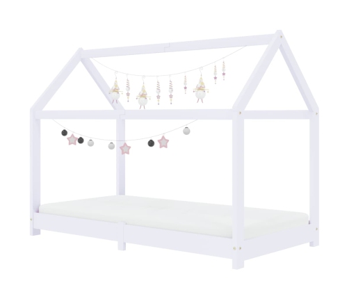 Estructura de cama infantil madera maciza pino blanco 80x160 cm