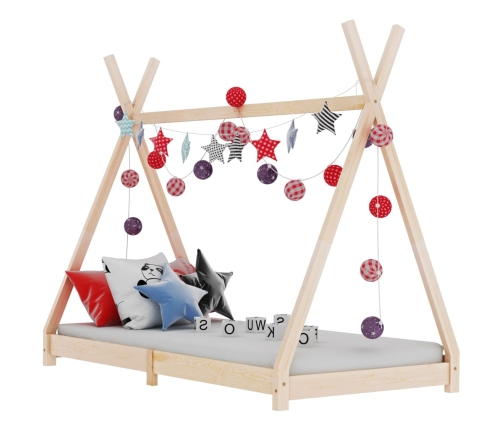 Estructura de cama infantil de madera maciza de pino 80x160 cm