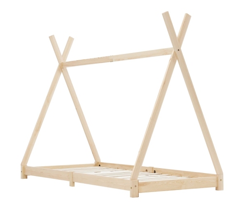 Estructura de cama infantil de madera maciza de pino 90x200 cm