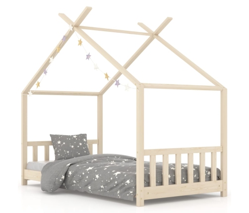 Estructura de cama infantil de madera maciza de pino 70x140 cm