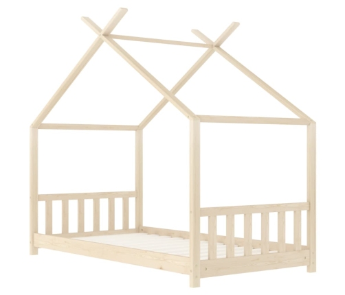 Estructura de cama infantil de madera maciza de pino 70x140 cm