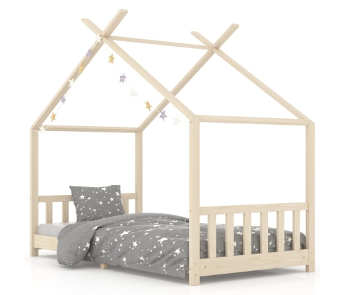 Estructura de cama infantil de madera maciza de pino 90x200 cm