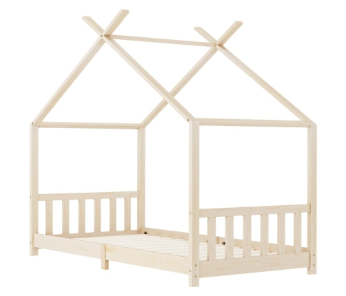 Estructura de cama infantil de madera maciza de pino 90x200 cm