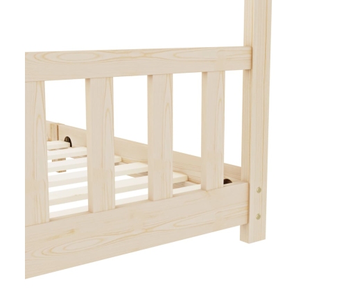 Estructura de cama infantil de madera maciza de pino 90x200 cm