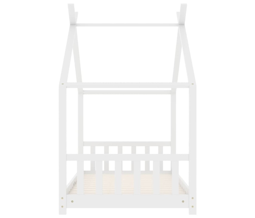 Estructura de cama infantil madera maciza pino blanco 70x140 cm