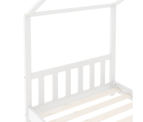 Estructura de cama infantil madera maciza pino blanco 70x140 cm