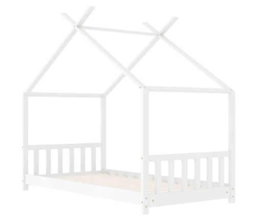 Estructura de cama infantil madera maciza pino blanco 80x160 cm