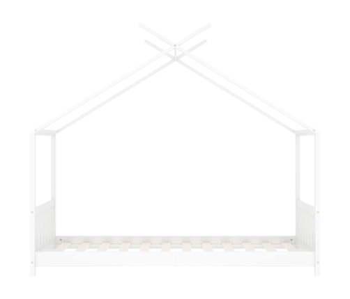 Estructura de cama infantil madera maciza pino blanco 80x160 cm