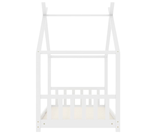 Estructura de cama infantil madera maciza pino blanco 80x160 cm