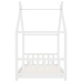 Estructura de cama infantil madera maciza pino blanco 80x160 cm