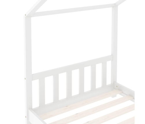 Estructura de cama infantil madera maciza pino blanco 80x160 cm
