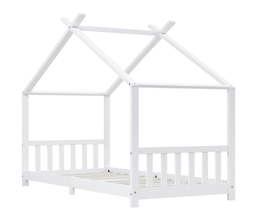 Estructura de cama infantil madera maciza pino blanco 90x200 cm