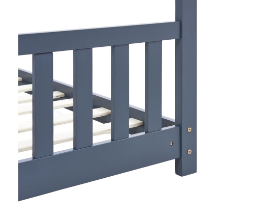 Estructura de cama infantil madera maciza pino gris 70x140 cm